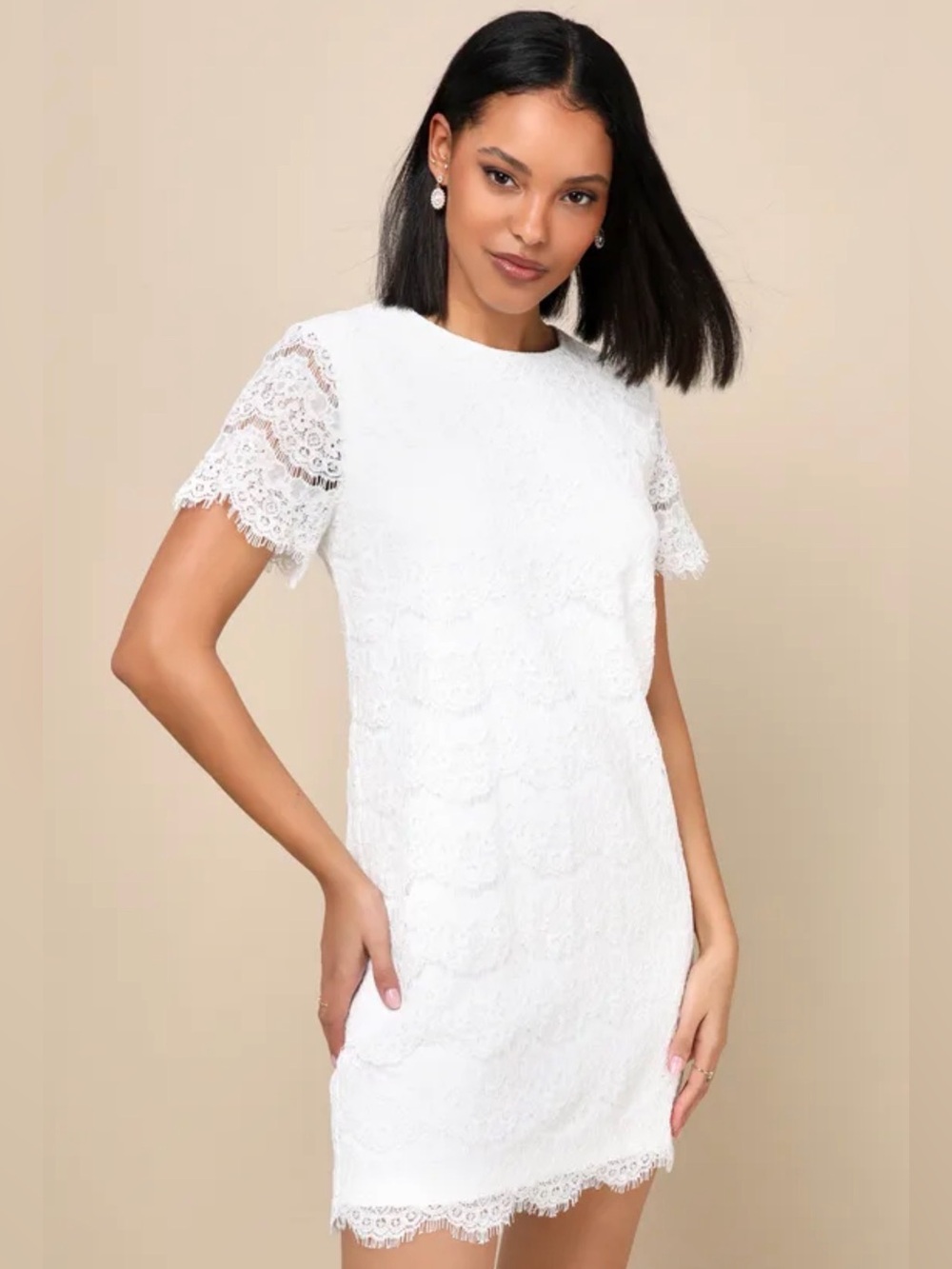 NWT Lulu's White Lace Mini Dress
